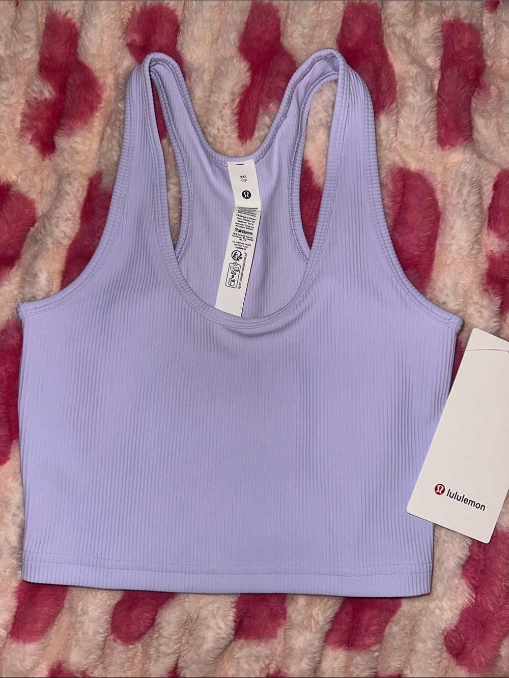 lululemon Power Pivot Training Tank Lavender color Ribbed - NWT XXS
